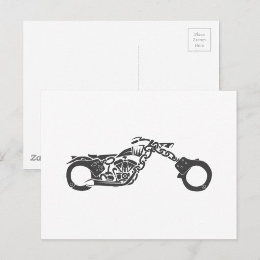 motorfiets met handboei briefkaart (Voorkant / Achterkant)