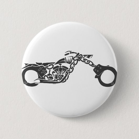 motorfiets met handboei ronde button 5,7 cm (Voorkant)