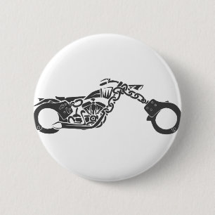 motorfiets met handboei ronde button 5,7 cm
