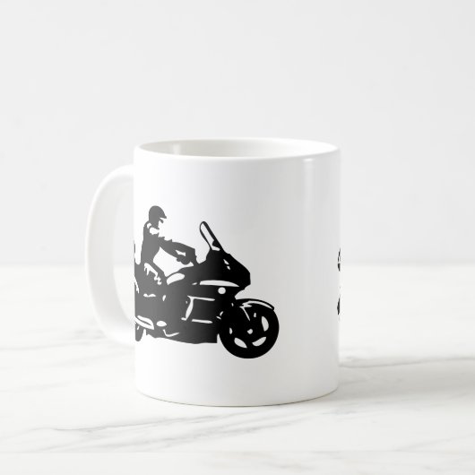 motorfiets met motoraandrijving koffiemok (Voorkant links)