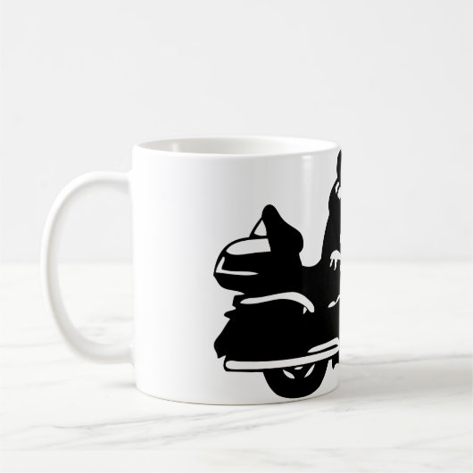 motorfiets met motoraandrijving koffiemok (Links)