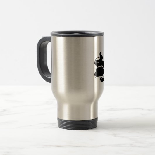 motorfiets met motoraandrijving reisbeker (Voorkant links)