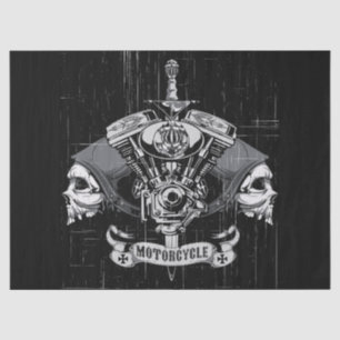 motorfiets met nachtzuigers tissuepapier