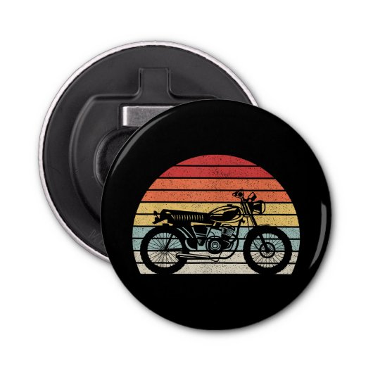motorfiets met oprolmechanisme button flesopener (Voorkant)