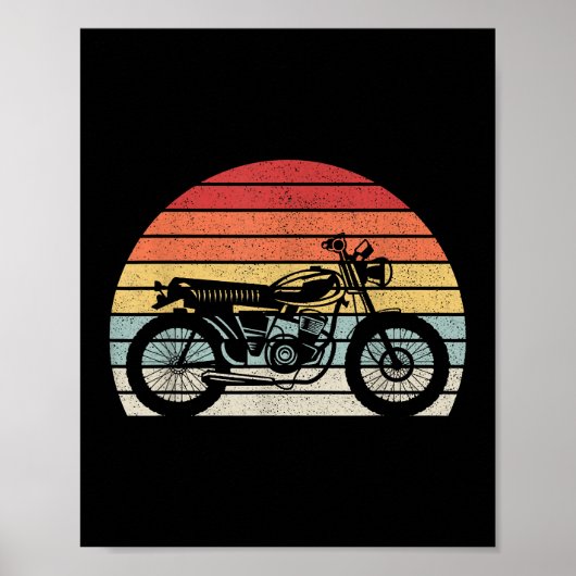 motorfiets met oprolmechanisme poster (Voorkant)