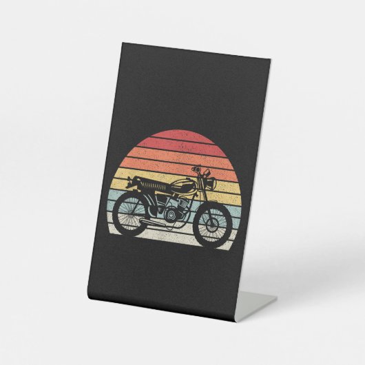  motorfiets met oprolmechanisme reclamebord met voetstuk (Voorkant)