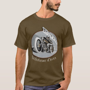 motorfiets met racer t-shirt