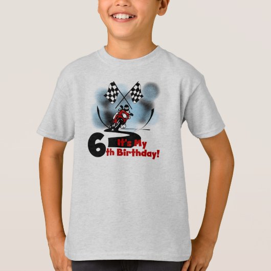 Motorfiets met racistische 6e verjaardag t-shirt (Voorkant)