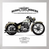  motorfiets met riemen van rebellen poster (Voorkant)