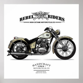  motorfiets met riemen van rebellen poster