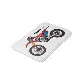 Motorfiets met rode vuilniswagen badmat (Gekanteld)