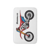 Motorfiets met rode vuilniswagen badmat (Voorkant Verticaal)