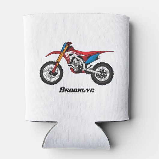 Motorfiets met rode vuilniswagen blikjeskoeler (Achterkant)