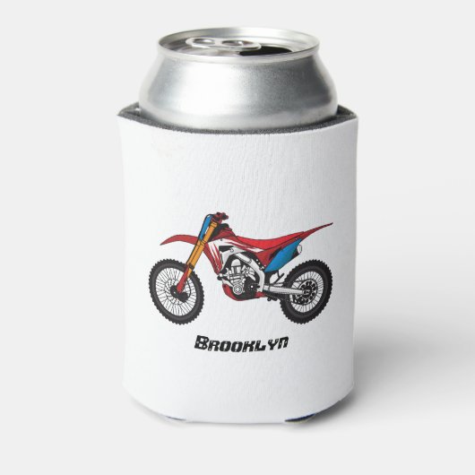 Motorfiets met rode vuilniswagen blikjeskoeler (Blikje Achterkant)