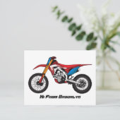 Motorfiets met rode vuilniswagen briefkaart (Staand voorkant)