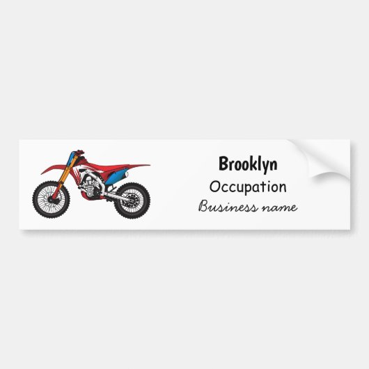 Motorfiets met rode vuilniswagen bumpersticker (Voorkant)