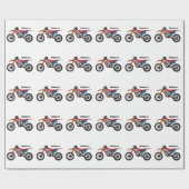 Motorfiets met rode vuilniswagen cadeaupapier (Vlak)