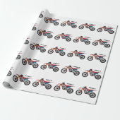 Motorfiets met rode vuilniswagen cadeaupapier (Uitgerold)