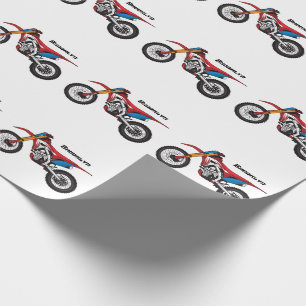 Motorfiets met rode vuilniswagen cadeaupapier