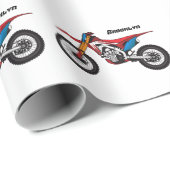 Motorfiets met rode vuilniswagen cadeaupapier (Rol Hoek)