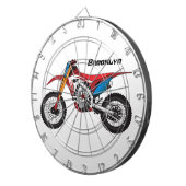 Motorfiets met rode vuilniswagen dartbord (Voorkant Rechts)