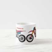 Motorfiets met rode vuilniswagen espresso kop (Voorkant)