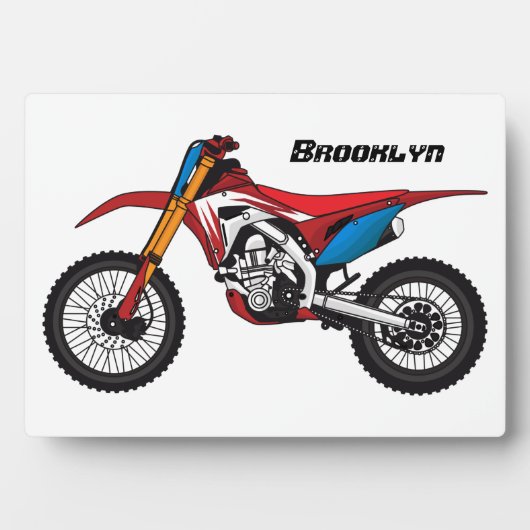 Motorfiets met rode vuilniswagen fotoplaat (voorkant)