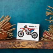 Motorfiets met rode vuilniswagen fotoplaat (Zijkant)