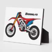 Motorfiets met rode vuilniswagen fotoplaat (Zijkant)