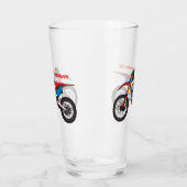 Motorfiets met rode vuilniswagen glas (Links)