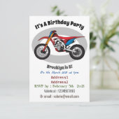 Motorfiets met rode vuilniswagen kaart (Staand voorkant)