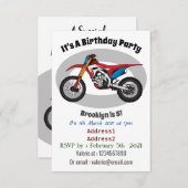 Motorfiets met rode vuilniswagen kaart (Voorkant / Achterkant)