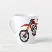 Motorfiets met rode vuilniswagen latte mok (Linkerhoek)
