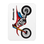 Motorfiets met rode vuilniswagen magneet (Verticaal)