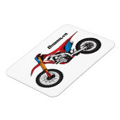 Motorfiets met rode vuilniswagen magneet (Linkerzijde)