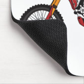 Motorfiets met rode vuilniswagen muismat (Hoek)