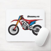 Motorfiets met rode vuilniswagen muismat (Met muis)