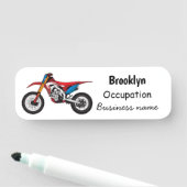 Motorfiets met rode vuilniswagen naamplaatje (In situ)