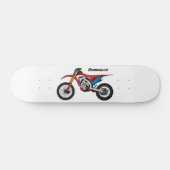 Motorfiets met rode vuilniswagen persoonlijk skateboard (Horizontaal)