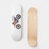 Motorfiets met rode vuilniswagen persoonlijk skateboard (Voorkant)