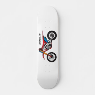 Motorfiets met rode vuilniswagen persoonlijk skateboard