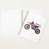 Motorfiets met rode vuilniswagen planner (Display)