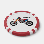 Motorfiets met rode vuilniswagen poker chips (Enkel)