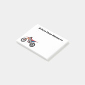 Motorfiets met rode vuilniswagen post-it® notes (Schuin)