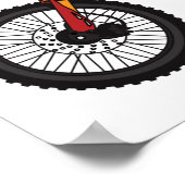 Motorfiets met rode vuilniswagen poster (Hoek)