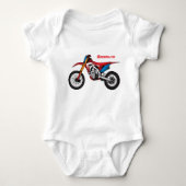 Motorfiets met rode vuilniswagen romper (Voorkant)