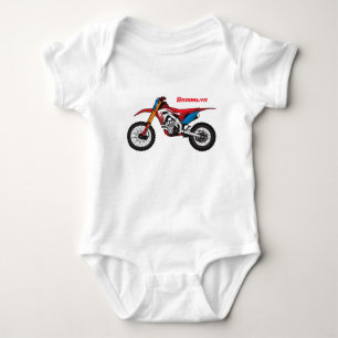 Motorfiets met rode vuilniswagen romper