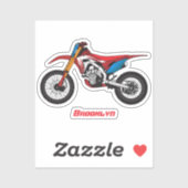 Motorfiets met rode vuilniswagen sticker (Vel)