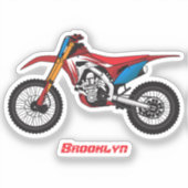 Motorfiets met rode vuilniswagen sticker (Voorkant)
