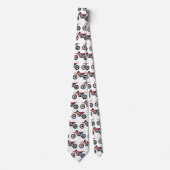 Motorfiets met rode vuilniswagen stropdas (Voorkant)